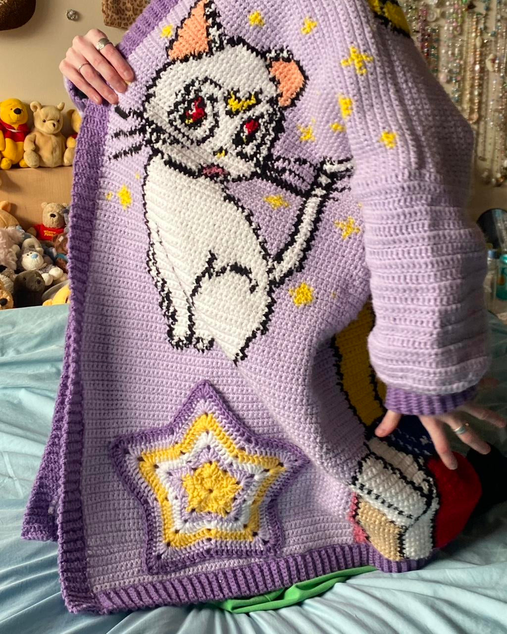 Sailor moon crochet cardigan