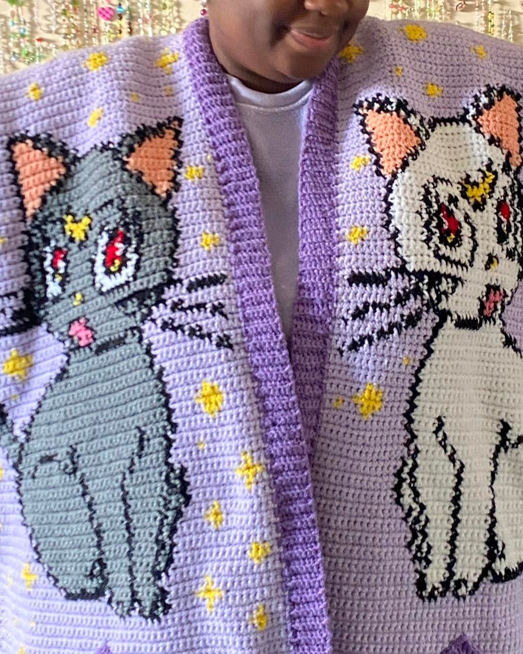 Sailor moon crochet cardigan