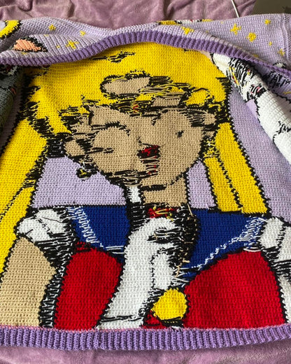 Sailor moon crochet cardigan